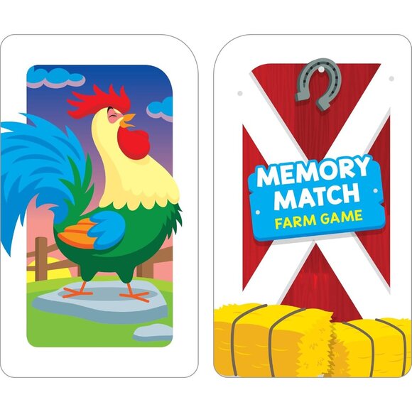 School Zone Memory Match Farm Game  Ages 3+ Animals Reading Counting Matching - Picture 3 of 10